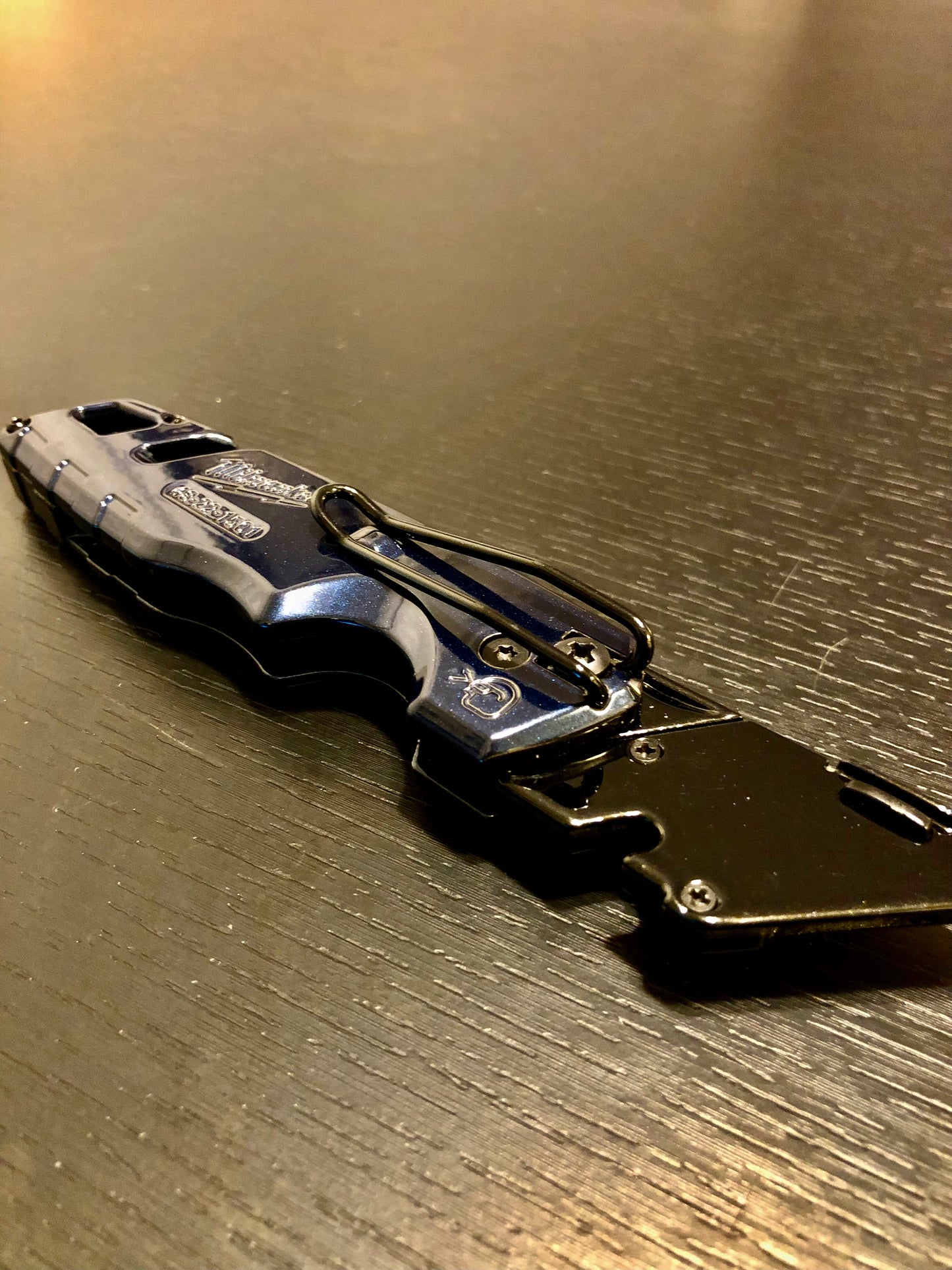 Powdercoated Utility Knife (Dark Blue/Black)